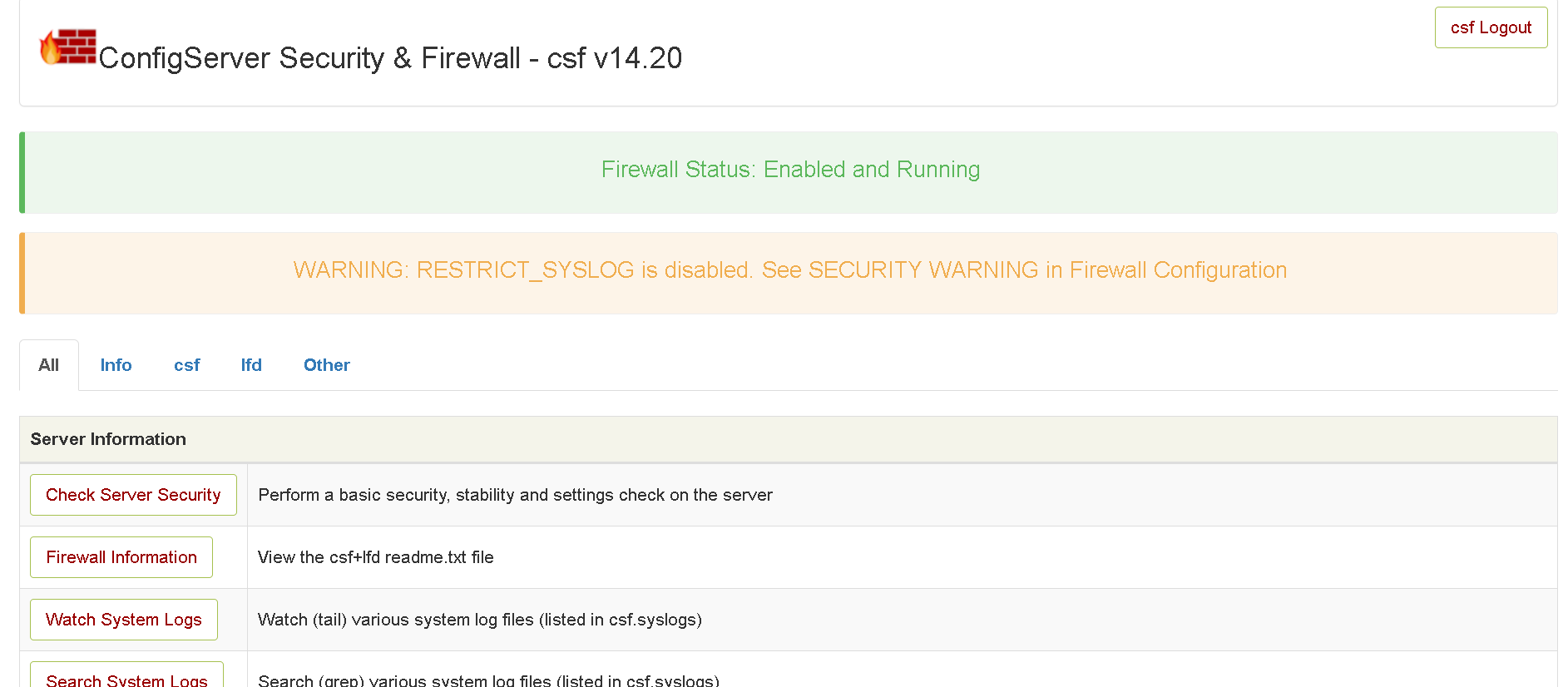 web ui csf