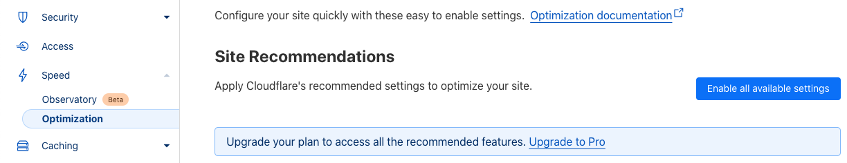 recommend setting